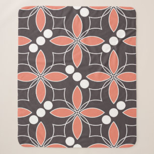 Naadloos geometrisch patroon met bloemen. kunst. sherpa deken