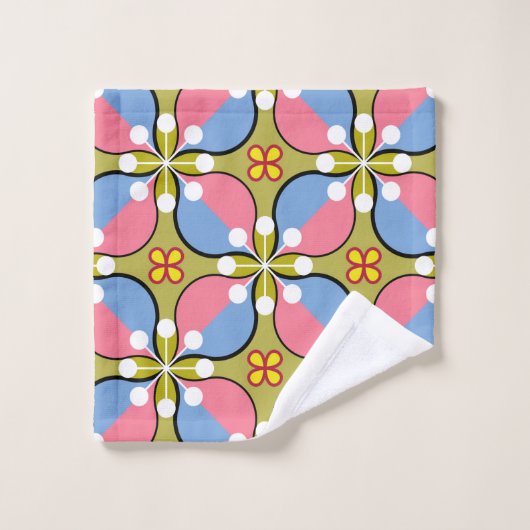 Naadloos geometrisch patroon met bloemen washandje (Wasdoekje)