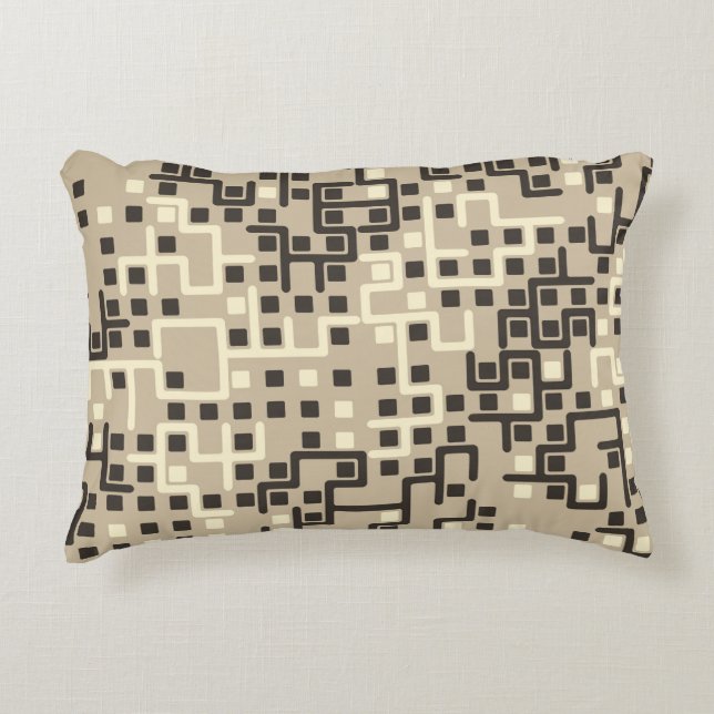 naadloos geometrisch patroon met gekleurde element accent kussen (Voorkant)