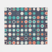naadloos geometrisch patroon met gekleurde element fleece deken (Voorkant (Horizontaal))