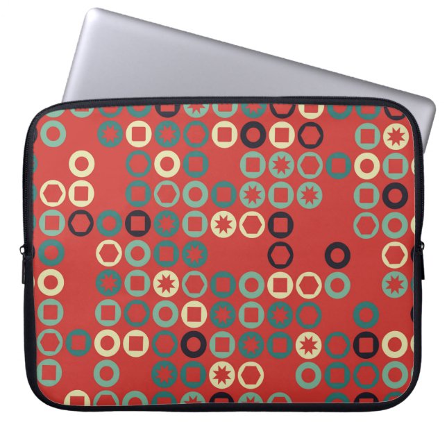 naadloos geometrisch patroon met gekleurde element laptop sleeve (Voorkant)