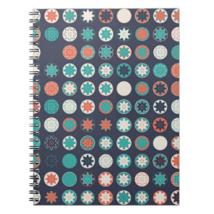 naadloos geometrisch patroon met gekleurde element notitieboek