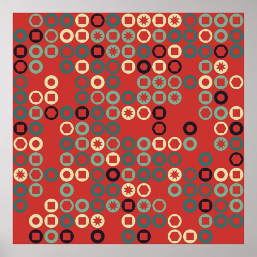 naadloos geometrisch patroon met gekleurde element poster (Voorkant)