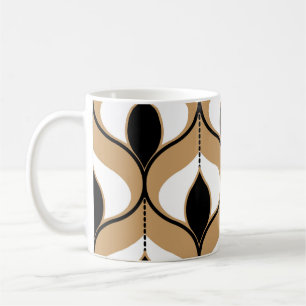 Naadloos geometrisch patroon met golvende lijnen. koffiemok