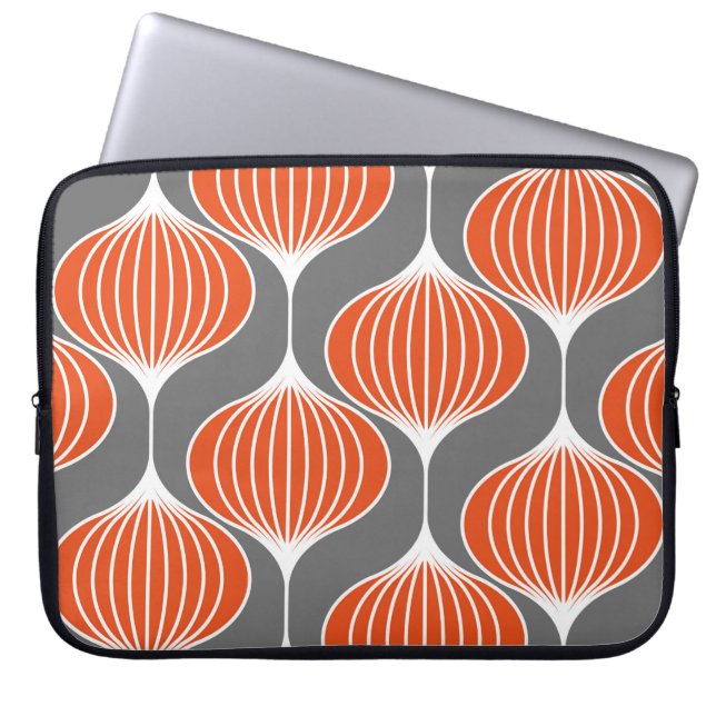 Naadloos geometrisch patroon met golvende lijnen.  laptop sleeve (Voorkant)