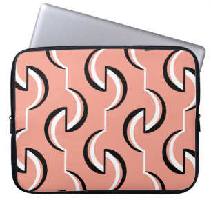 Naadloos geometrisch patroon met golvende lijnen laptop sleeve