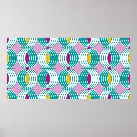 Naadloos geometrisch patroon met golvende lijnen poster (Voorkant)