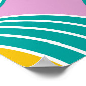 Naadloos geometrisch patroon met golvende lijnen poster (Hoek)