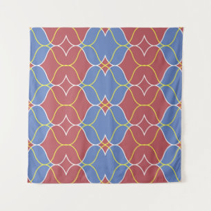 Naadloos geometrisch patroon met golvende lijnen wandkleed