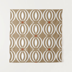 Naadloos geometrisch patroon met golvende lijnen wandkleed