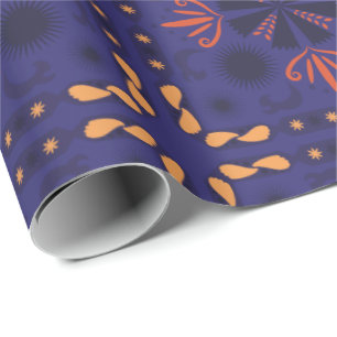 Naadloos geometrisch patroon met oranje en rood cadeaupapier