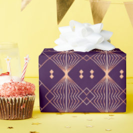 Naadloos geometrisch patroon met perzik lijnen  cadeaupapier