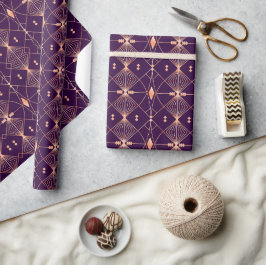 Naadloos geometrisch patroon met perzik lijnen  cadeaupapier