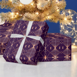 Naadloos geometrisch patroon met perzik lijnen  cadeaupapier