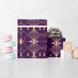 Naadloos geometrisch patroon met perzik lijnen  cadeaupapier