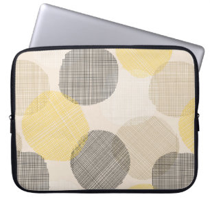 Naadloos geometrisch patroon met roze cirkels laptop sleeve