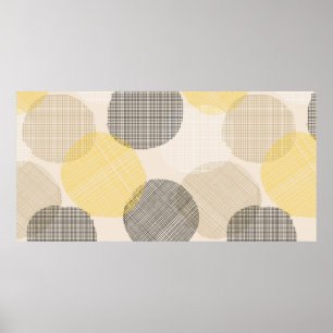 Naadloos geometrisch patroon met roze cirkels poster