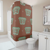 Naadloos geometrisch patroon met stammotief. H Douchegordijn (In situ)