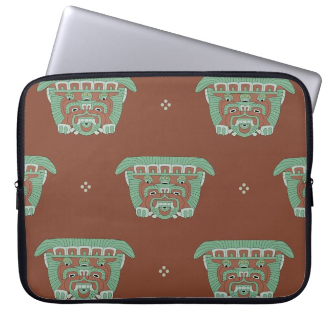 Naadloos geometrisch patroon met stammotief. H Laptop Sleeve (Voorkant)