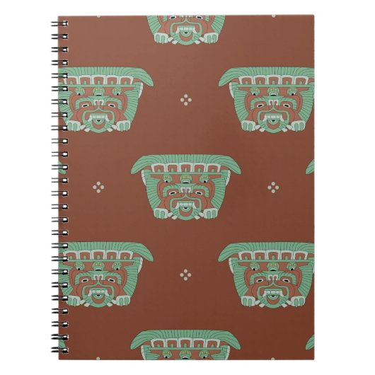 Naadloos geometrisch patroon met stammotief. H Notitieboek (Voorkant)