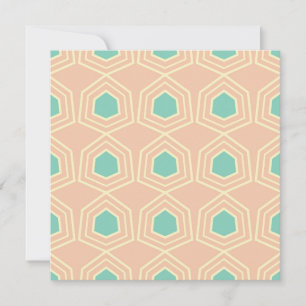 Naadloos geometrisch patroon met turkooizen vijfho bedankkaart