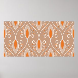 Naadloos geometrisch patroon met wervelingen poster
