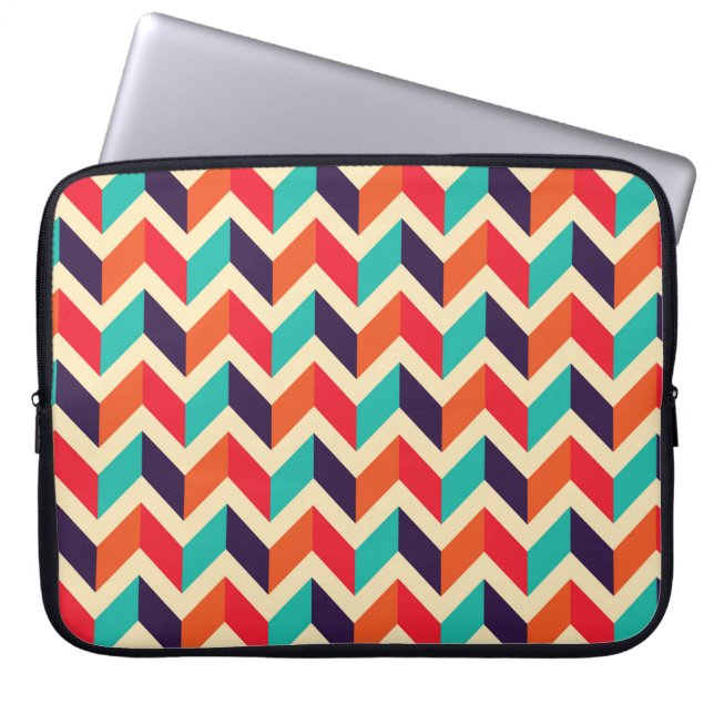 Naadloos geometrisch patroon met zigags achtergron laptop sleeve (Voorkant)