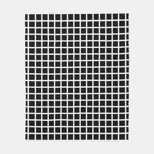 Naadloos geometrisch patroon. Zwart vierkant wit Fleece Deken (Voorkant)