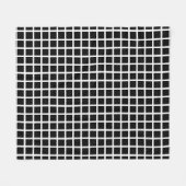 Naadloos geometrisch patroon. Zwart vierkant wit Fleece Deken (Voorkant (Horizontaal))