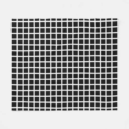 Naadloos geometrisch patroon. Zwart vierkant wit Fleece Deken (Voorkant (Horizontaal))