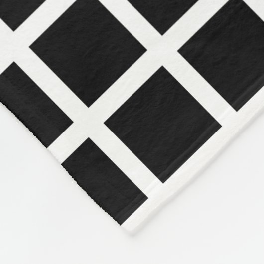 Naadloos geometrisch patroon. Zwart vierkant wit Fleece Deken (Hoek)