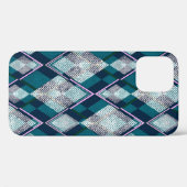 Naadloos geometrisch rhombisch patroon, turquoise Case-Mate iPhone case (Achterkant (horizontaal))
