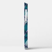 Naadloos geometrisch rhombisch patroon, turquoise Case-Mate iPhone case (Achterkant / Links)