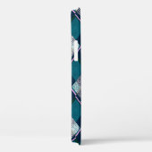 Naadloos geometrisch rhombisch patroon, turquoise Case-Mate iPhone case (Achterkant / Rechts)