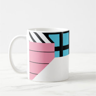 Naadloos geometrisch vormenpatroon. koffiemok