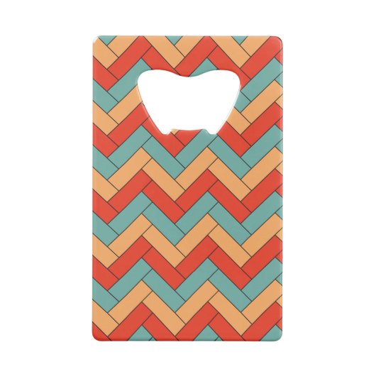 Naadloos geometrisch vormpatroon creditkaart flessenopener (Achterkant)