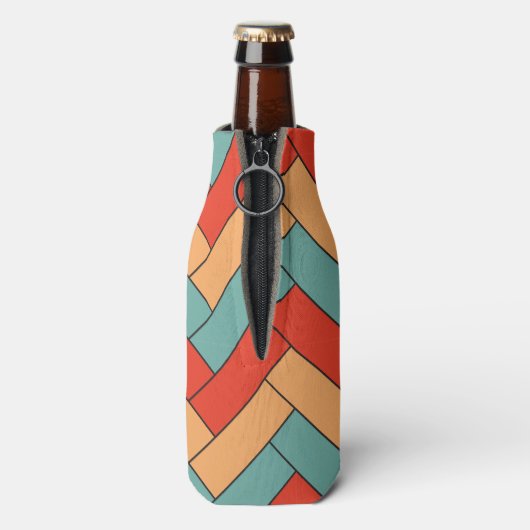 Naadloos geometrisch vormpatroon flesjeskoeler (Fles Achterkant)