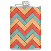 Naadloos geometrisch vormpatroon heupfles (Voorkant)