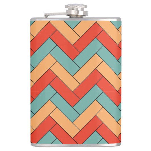 Naadloos geometrisch vormpatroon heupfles (Voorkant)