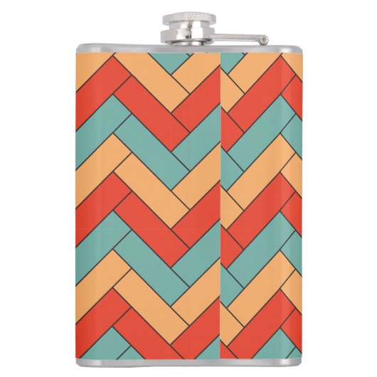 Naadloos geometrisch vormpatroon heupfles (Achterkant)