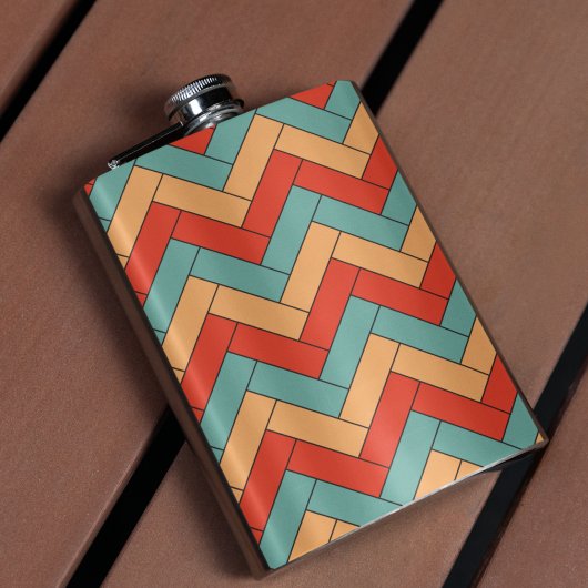 Naadloos geometrisch vormpatroon heupfles