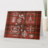 Naadloos geruit kerstdecoratie Rood-Wit Kaart (Voorkant)