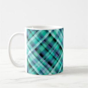 Naadloos geruit Schots geruit blauw greeb marinebl Koffiemok