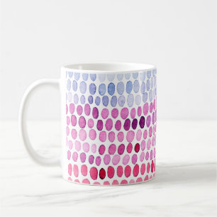 Naadloos gestript waterverf patroon. Roze en grijs Koffiemok