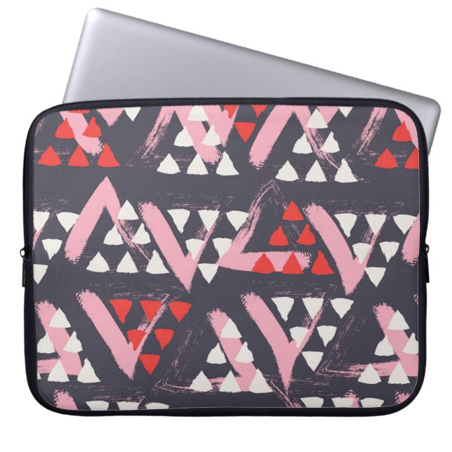 naadloos getekend patroon laptop sleeve (Voorkant)