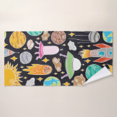 , naadloos getekend patroon met doedele sp. badhanddoek (Badhanddoek)