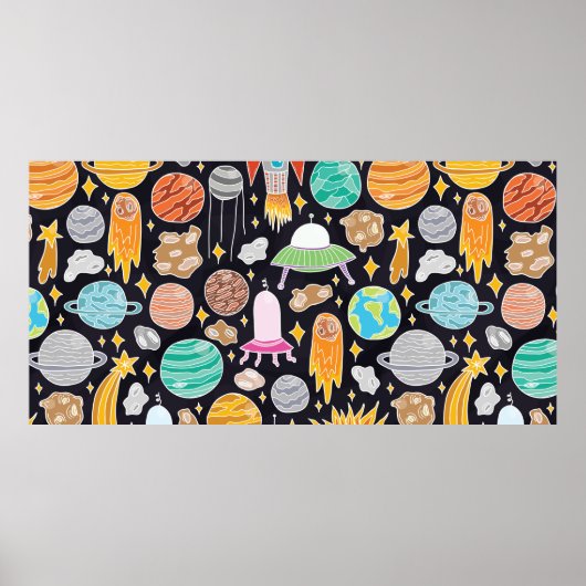 , naadloos getekend patroon met doedele sp. poster (Voorkant)