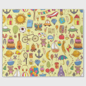  naadloos getekend patroon met doedle ki cadeaupapier (Vlak)