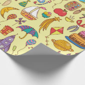  naadloos getekend patroon met doedle ki cadeaupapier (Hoek)