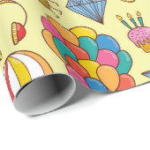  naadloos getekend patroon met doedle ki cadeaupapier (Rol Hoek)